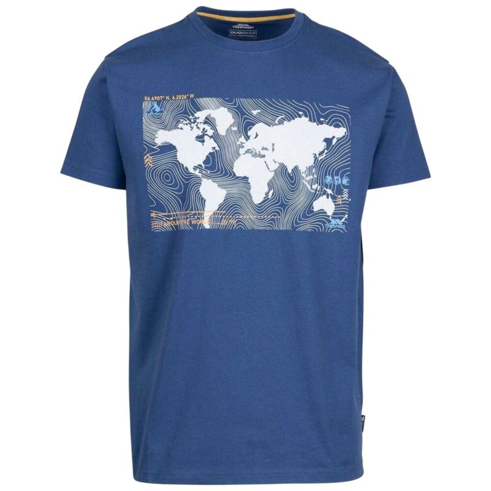 Trespass Mens Chera Topographic Crew Neck / Indigo